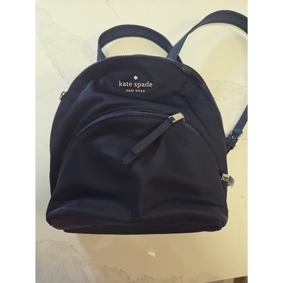 kate spade Handbags - NWOT Kate Spade New York Navy Blue Nylon Small Backpack Purse Zip Pocket